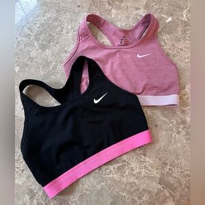 Nike - 2 Women’s Sports Bras - Black and Pink - Medium